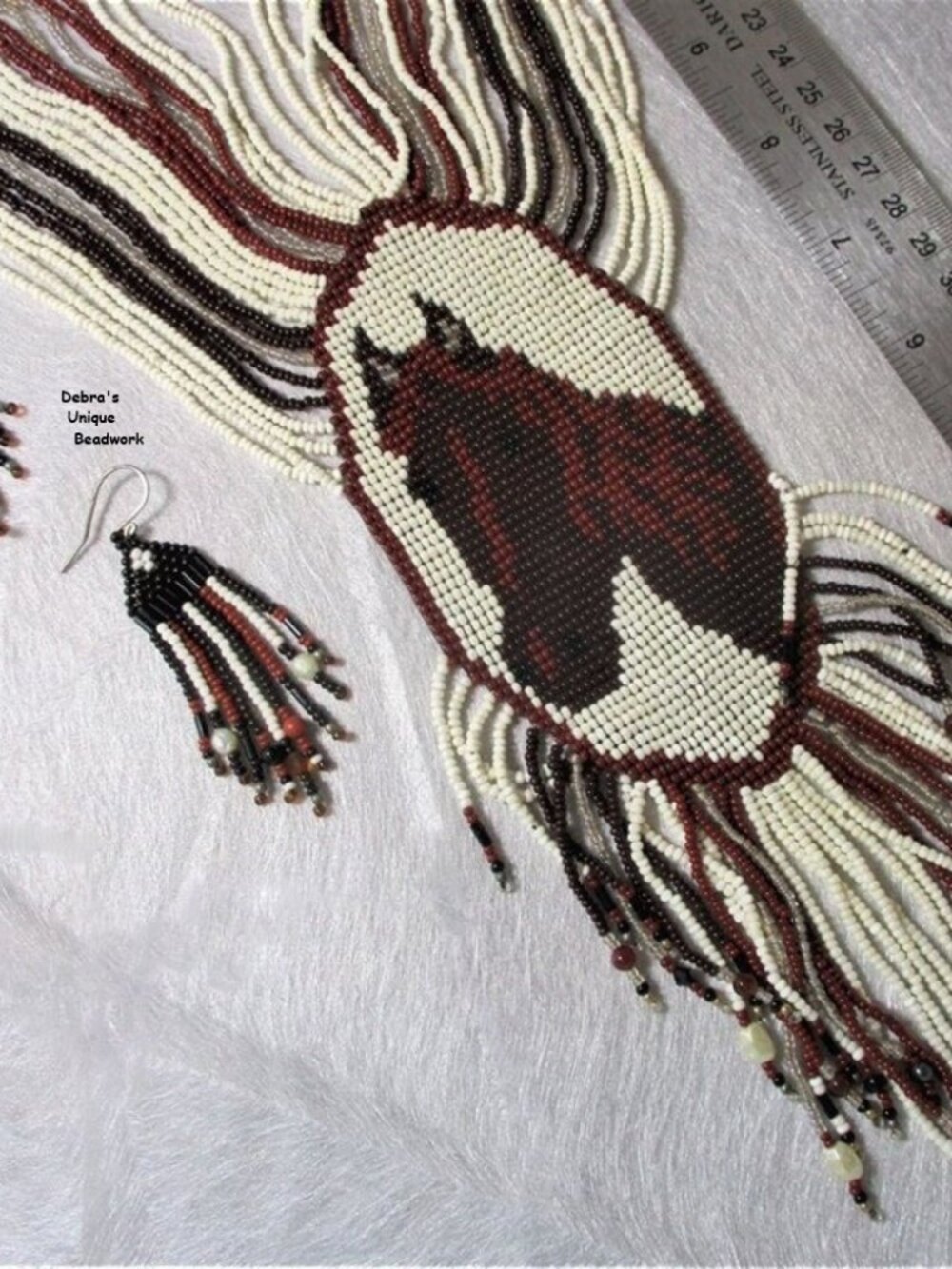 Beaded Horse Necklace Art Unique Equestrian Jewelry, Gemstones, Western Rodeo